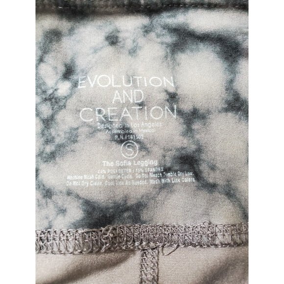 NEW Evolution and Creation Sofia Legging S Women's Pants Gray Tie Dye Stretch - Picture 7 of 9